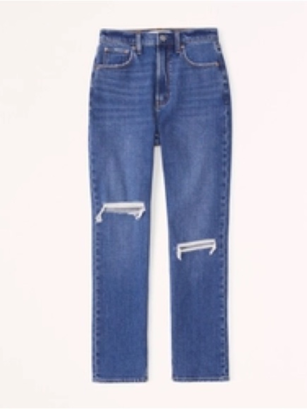 Abercrombie & Fitch Curve Love Ultra High Rise Ankle Straight Jean 26 Short